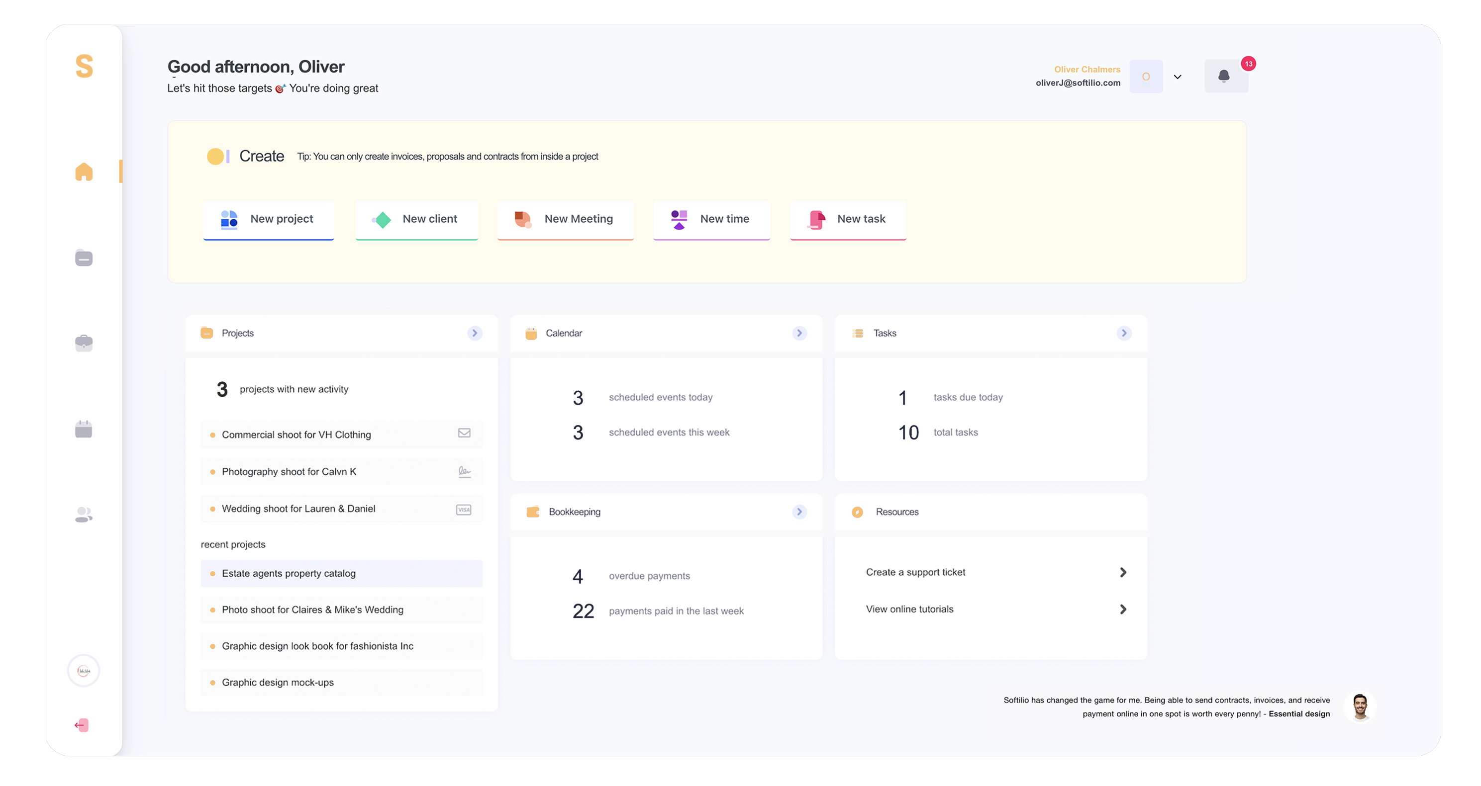 softilio client management software